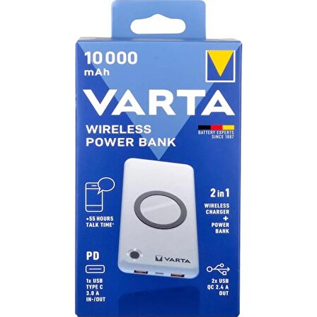 Varta 57913 Wireless Power Bank 10000 Mah