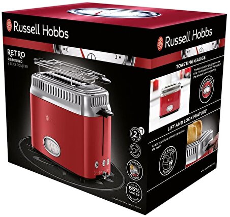 Russell Hobbs 21680-56 Retro Kırmızı 2 Dilim Ekmek Kızartma Makinesi