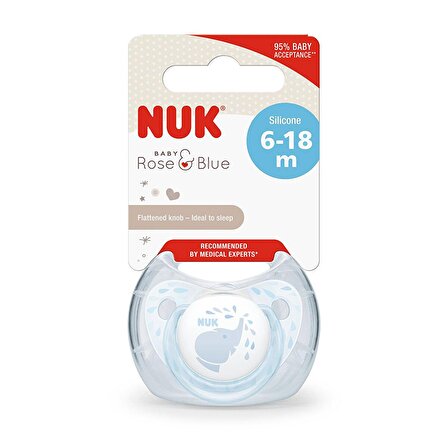 Nuk Baby Blue Silikon Emzik 6-18 Ay 736396 Mavi