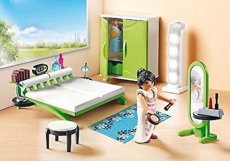 Playmobil 9271 City Life Çalışan Lambalı Yatak Odası, eğlenceli ve yaratıcı rol yapma, 4 yaş ve üzeri çocuklar için uygundur