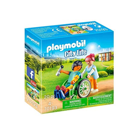 Playmobil City Life 70193 Tekerlekli Sandalyedeki Hasta, Yaşlar 4 ve Üzeri