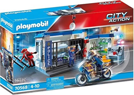 Playmobil 70568 Şehir Aksiyonu Polis Hapishaneden Motosikletle Kaçış, eğlenceli yaratıcı rol yapma, oyun seti 4 yaş ve üzeri çocuklar için uygundur