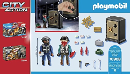 Playmobil 70908 Şehir Aksiyonu Polis Banka Soygunu Başlangıç Paketi, eğlenceli yaratıcı rol yapma, oyun seti, 4 yaş ve üzeri çocuklar için uygundur