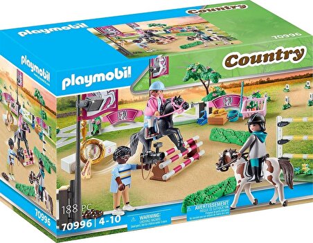 Playmobil 70996 Kır Midilli Çiftliği At Binicilik Turnuvası, at oyuncakları, eğlenceli, yaratıcı rol yapma, oyun setleri 4 yaş ve üzeri çocuklar için uygundur