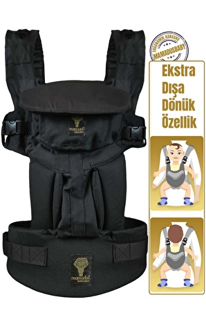 Plus Ekstra Dışa Dönük Ergonomik Kanguru - Siyah