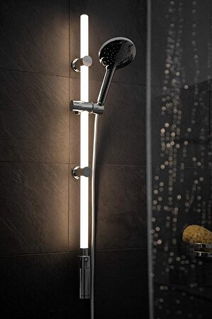 WENKO LED tasarım duş çubuğu seti, LED ışık şeridi, Duş hortumu ve Başlığı Sıcak Beyaz