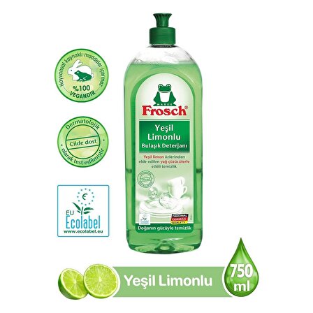 Frosch 10x750 ml Yeşil Limonlu Elde Yıkama Deterjanı