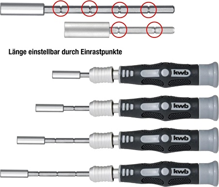 Kwb  Elektronikçi Tornavida Adaptörü 4 mm 49128010