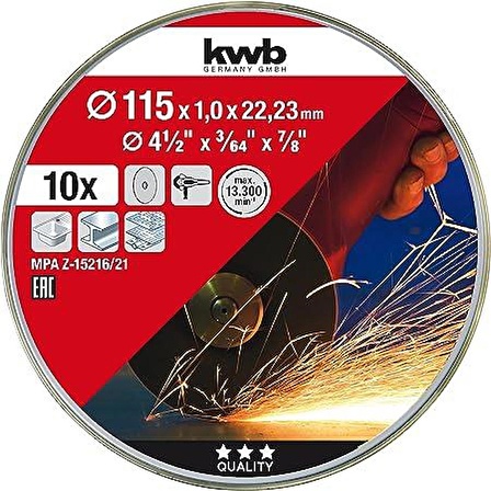 KWB Metal Kesici Disk 115X1.0 10 Lu 49712021