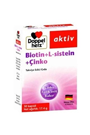 Doppel Herz Aktiv Biotin + L-sistein + Çinko 30 Kapsül