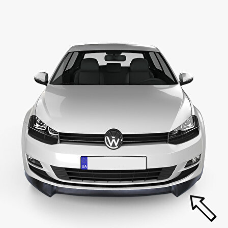 ESA Volkswagen Golf 7 2012-2020 Siyah Ön Tampon Eki Lip ABS