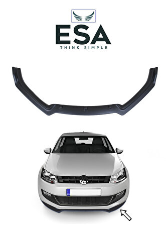 ESA Volkswagen Polo 2009-2017 Siyah Ön Tampon Eki Lip ABS