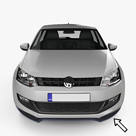 ESA Volkswagen Polo 2009-2017 Siyah Ön Tampon Eki Lip ABS
