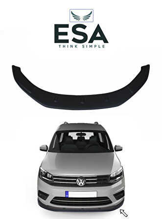 ESA Volkswagen Caddy 2015-2020 Siyah Ön Tampon Eki Lip ABS