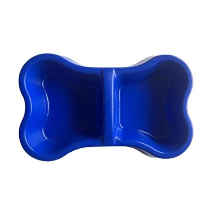 Miapet Plastik Kemik Kedi-Köpek Mama ve Su Kabı 400/400 ml Mavi