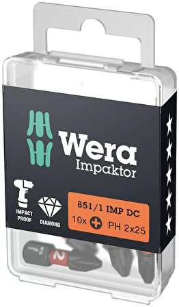 Wera 851/1 impaktor Dc Ph/Yıldız 2x25mm Bits 05057616001