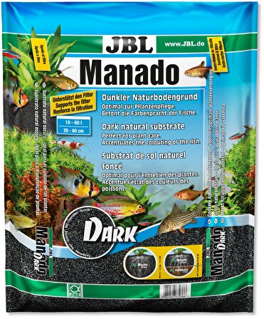 JBL Manado Dark Akvaryumlar İçin Koyu Renkli Doğal Zemin Toprağı 10 Lt