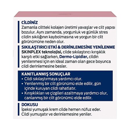 Diadermine Lift Nutritive Yaşlanma Karşıtı Kolajen 30 Yaş + Gece Yüz ve Boyun Kremi 50 ml 