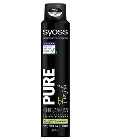 Syoss Pure Fresh Tüm Saçlar İçin Canlandırıcı Kuru Şampuan 200 ml