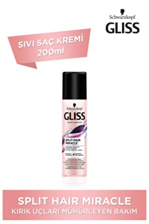 Gliss Split Hair Miracle Onarıcı Tüm Saç Tipleri İçin Sıvı Saç Kremi 200 ml