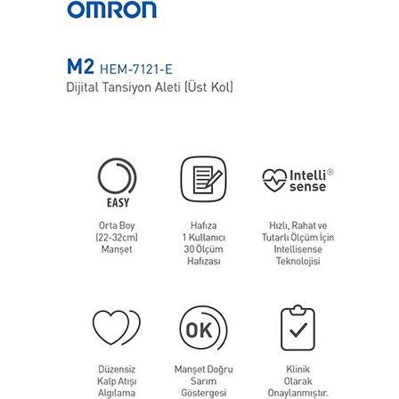 Omron M2 Intellisence HEM-7121-E Dijital Koldan Ölçer Tansiyon Aleti