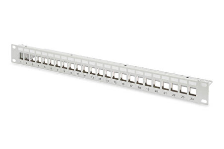 Digitus DN-91410 24 Port CAT 6A 1U Boş Zırhlı Gri Patch Panel