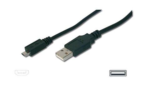DIGITUS 1,0m USB --- MİKROUSB BE(AK-300110-010-S)