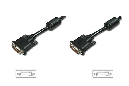 Digitus AK-320101-020-S 2 Mt DVI-D to DVI-D 24+1 Erkek-Erkek 2xFerrite AWG28 Görüntü Kablosu