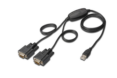 Digitus DA-70158 1.5 Mt USB 2.0 to 2xRS232 Seri Erkek-Erkek Dönüştürücü Kablo