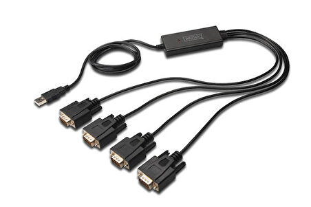 Digitus DA-70159 1.5 Mt USB 2.0 to 4xRS232 Seri Erkek-Erkek Dönüştürücü Kablo