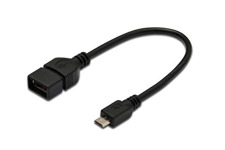 Digitus AK-300309-002-S 0.20 Mt micro USB to USB 2.0 Erkek-Dişi AWG28 OTG USB 2.0 Kablo