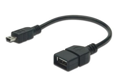 Digitus AK-300310-002-S 0.20 Mt mini USB 5 Pin to USB 2.0 Erkek-Dişi OTG USB 2.0 Kablo