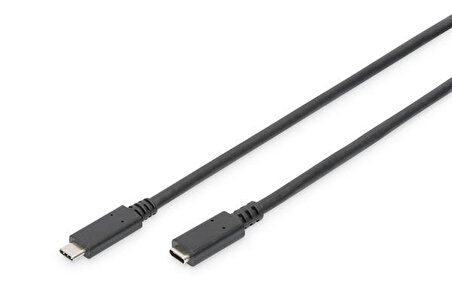 Digitus AK-300210-007-S 0.7 Mt USB 3.1Type C GEN2 to USB 3.1Type C GEN2 Erkek-Dişi 5A 10GB v3.1 USB Kablo