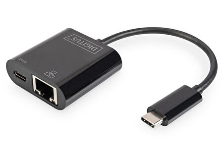 Digitus DN-3027 USB Type C to RJ45 Gigabit 1 Port PD USB Ethernet Adaptörü