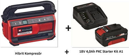 PRESSITO 18/25 Hybrid Akülü Hibrit Kompresör+18V 4,0Ah PXC Starter Kit A1