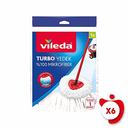 Vileda Turbo Easywring & Clean Mikrofiber Yedek Paspas 6 Paket