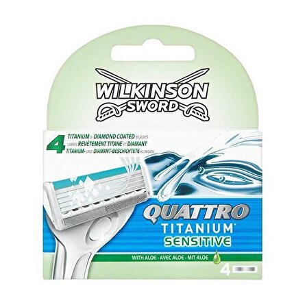 Wilkinson Sword Quattro Titanium Sensitive 4'lü 4 Bıçaklı Tüm Cilt Tipleri İçin Bıçak Yedeği