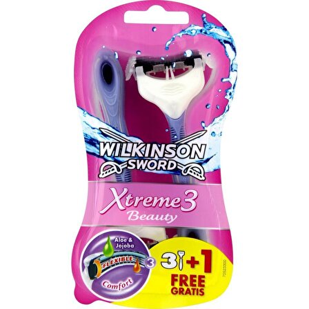 Wilkinson Sword Xtreme 3 Beauty 4'lü 3 Bıçaklı Tüm Cilt Tipleri İçin Manuel Tıraş Makinesi 