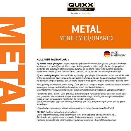 QUIXX Krom/Metal Yüzey Yenileme Seti