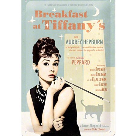 Nostalgic Art Breakfast At Tiffanys Blue Metal Pano 20 x 30 cm