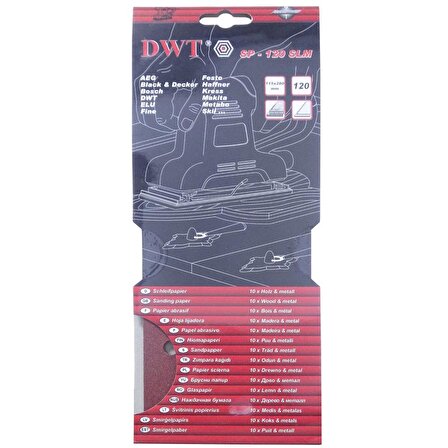 DWT SP-120SLM Dikdörtgen Delikli Zımpara Kağıdı 115x280mm 120 Kum