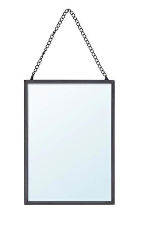 IKEA Lassbyn Masa ve Duvar Aynası - Ayaklı ve Zincirli - Gri - 13x18 cm