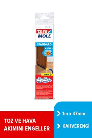 tesamoll® Kapı Altı Hava Akımı Önleyici Fırça, Standart , Kahverengi, 1m x 37mm