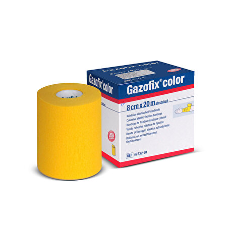 Gazofix Color 8cm x20m LF Bsn Fiksasyon Bandajı Sarı