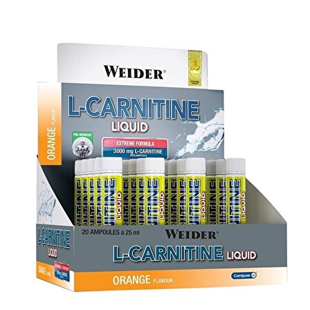Weider L-Carnitine Liquid 3000 Mg 20 Ampul - PORTAKAL