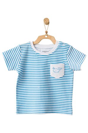 Andywawa Erkek Bebek Balina Motifli 2li Tişört Takımı AC21561R