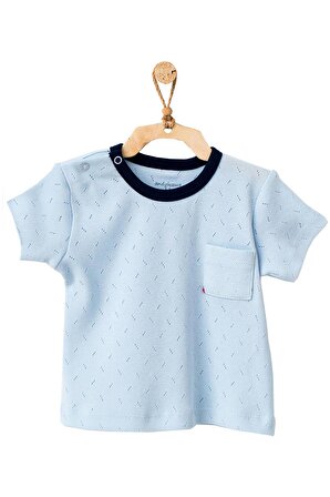 Andywawa Erkek Bebek Yelken Motifli Mavi 2li Tişört Takımı AC21606R