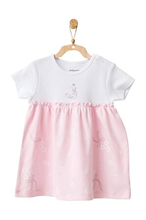 Andywawa Kız Bebek Ördek Desenli Pembe Elbise AC21802R