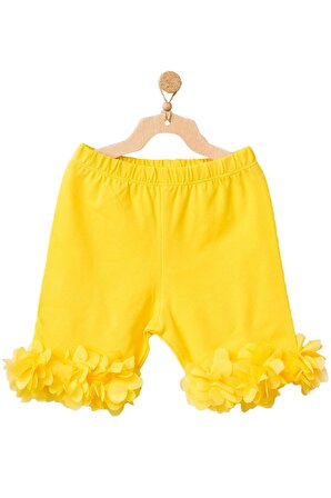 Andywawa Kız Bebek Paçaları Tüllü Sarı Renk Şort AC21849R