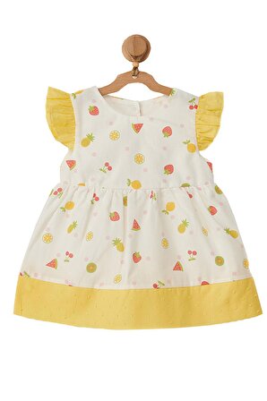 Andywawa Kız Bebek Meyve Motifli Sarı Elbise Takım AC22733